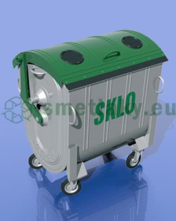 Kontajner 1100 l plech - sklo
