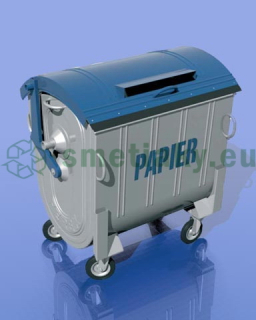 Kontajner 1100 l plech - papier