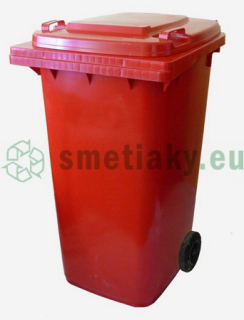 Nádoba na odpad 240 l plast - červená