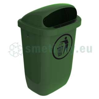 Závesný kôš na odpad 50 l plast DINPK - tmavozelená
