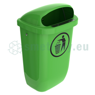 Závesný kôš na odpad 50 l plast DINPK- svetlozelená