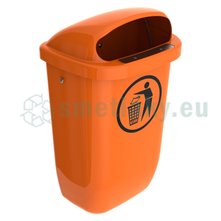 Závesný kôš na odpad 50 l plast DINPK - oranžová